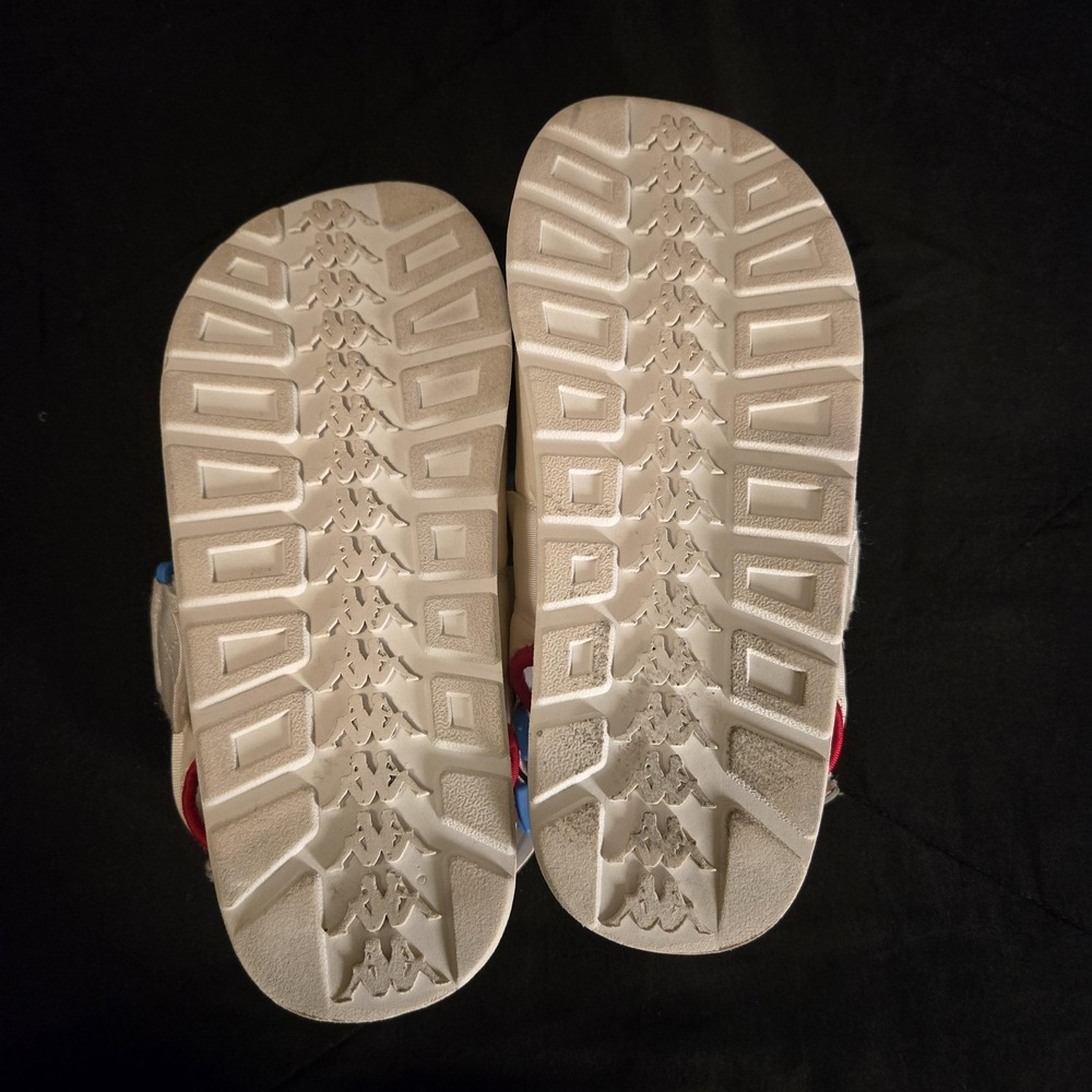 Kappa Sandals Womens Size 8 Mens 6 White Blue Strappy Hook & Loop Casual Summer - Picture 7 of 10